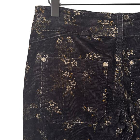 Anthropologie Pilcro The Wanderer Corduroy Pants Black Floral Size 26 - Picture 13 of 16
